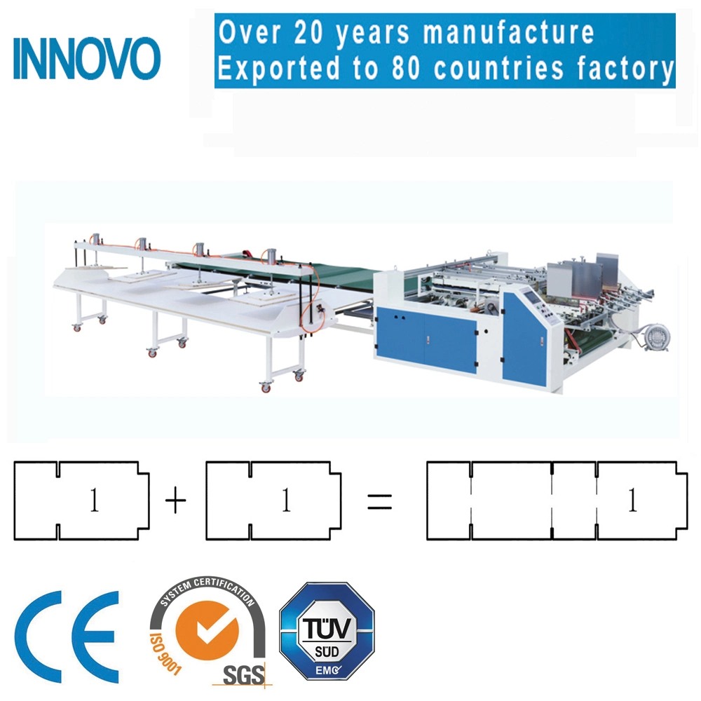 Pxa-2100 Double Pieces Type Carton Folder Gluer Machine/ Two Pieces Carton Folding Gluing Machine