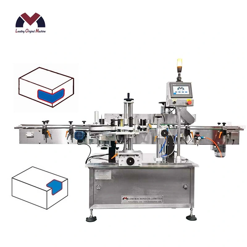 Industrial Folding Carton Box Adhesive Sticker Packing Paper Box Corner Wrap Labeler 90 Angle Labeling Machine